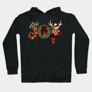 Christmas Joy Dwarf Stocking Reindeer Shetland Sheepdog Hoodie